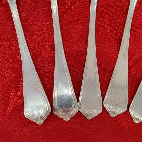 7X HAMPDEN Silverplate International Silver Wm Rogers Ice Cream Fork 5" - Picture 13 of 13